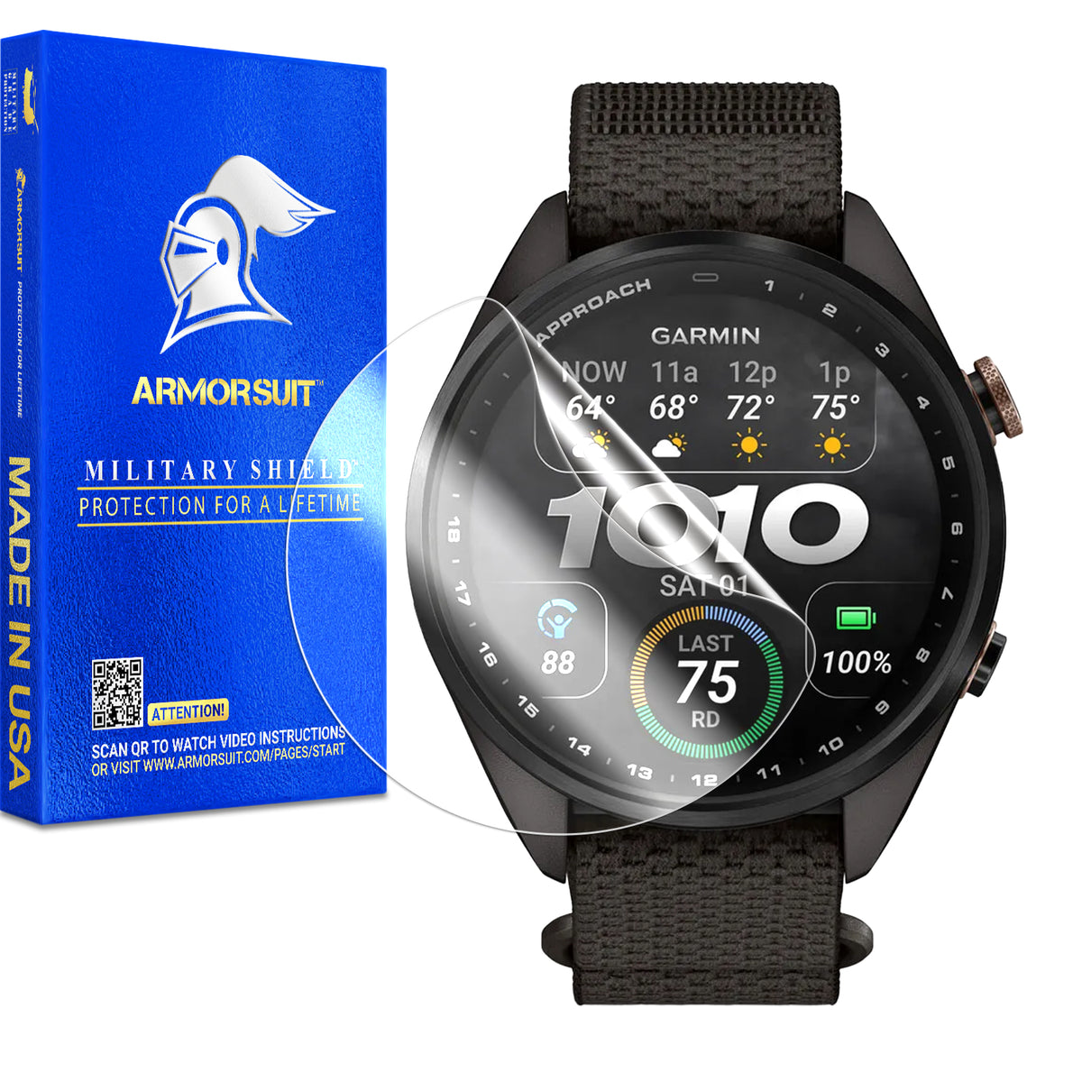 (Pre-Order:10/14) [6 Pack] ArmorSuit MilitaryShield Screen Protector Film For Garmin Approach S72