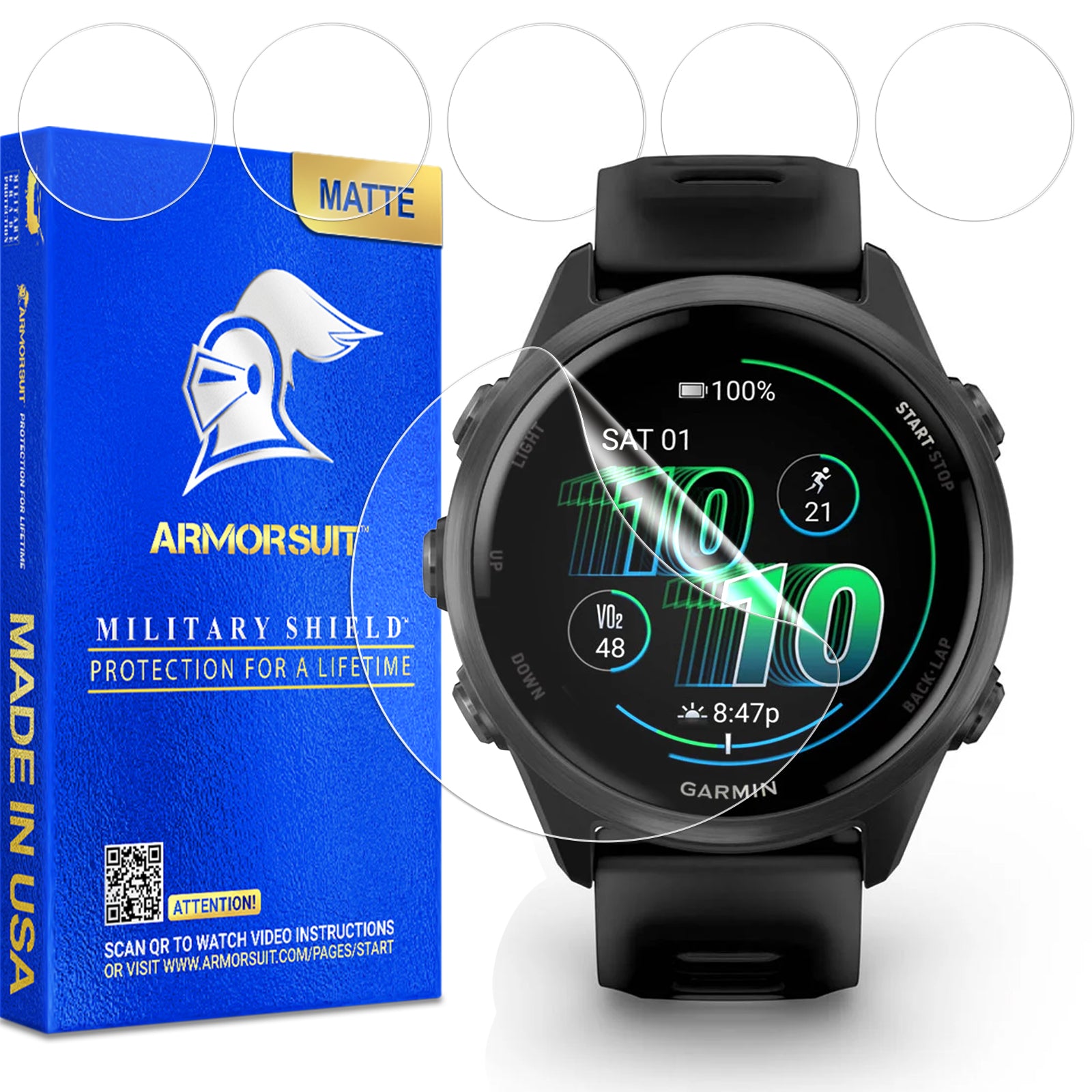 [6 Pack] ArmorSuit MilitaryShield Screen Protector Film for Garmin Forerunner 570 [42mm]