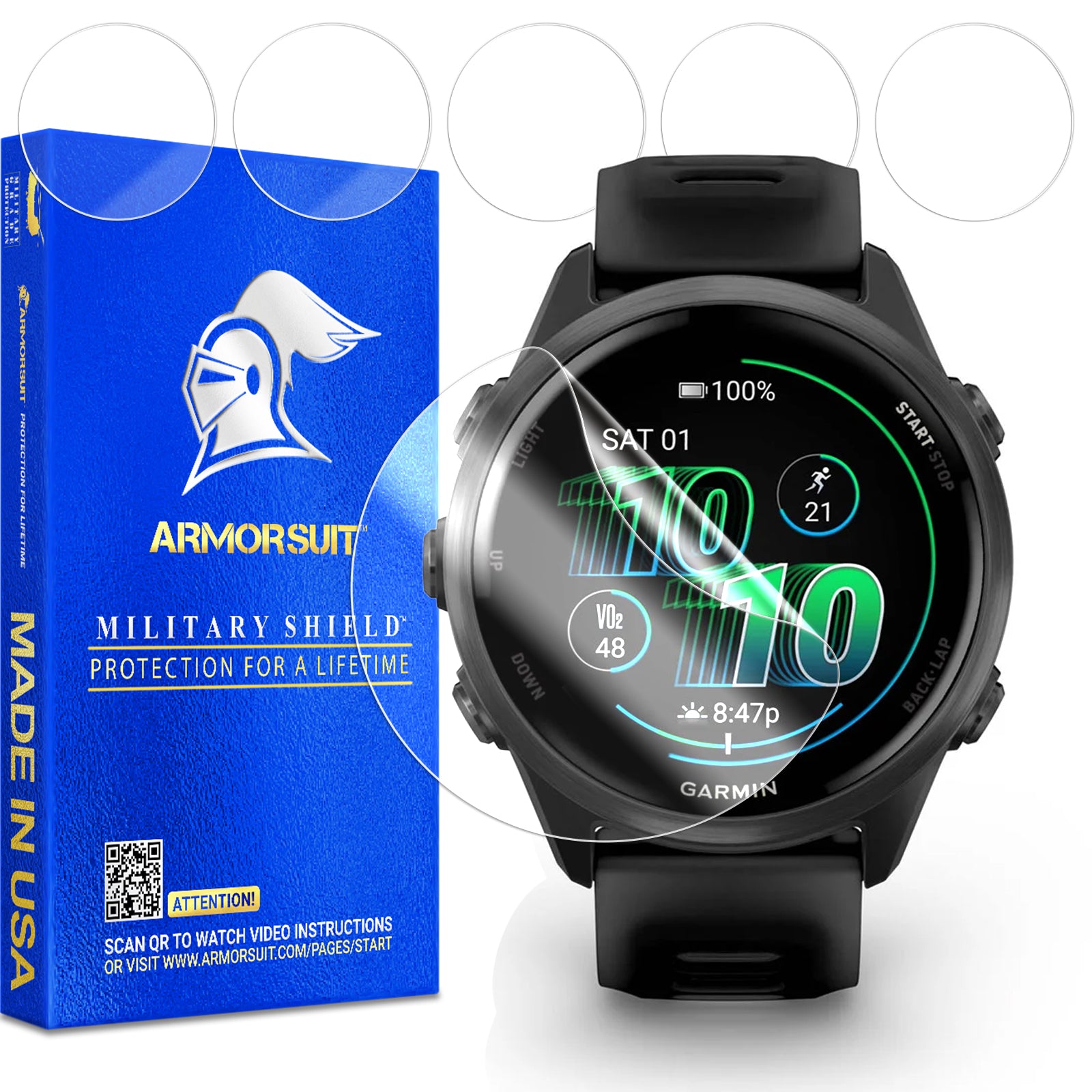 [6 Pack] ArmorSuit MilitaryShield Screen Protector Film for Garmin Forerunner 570 [42mm]