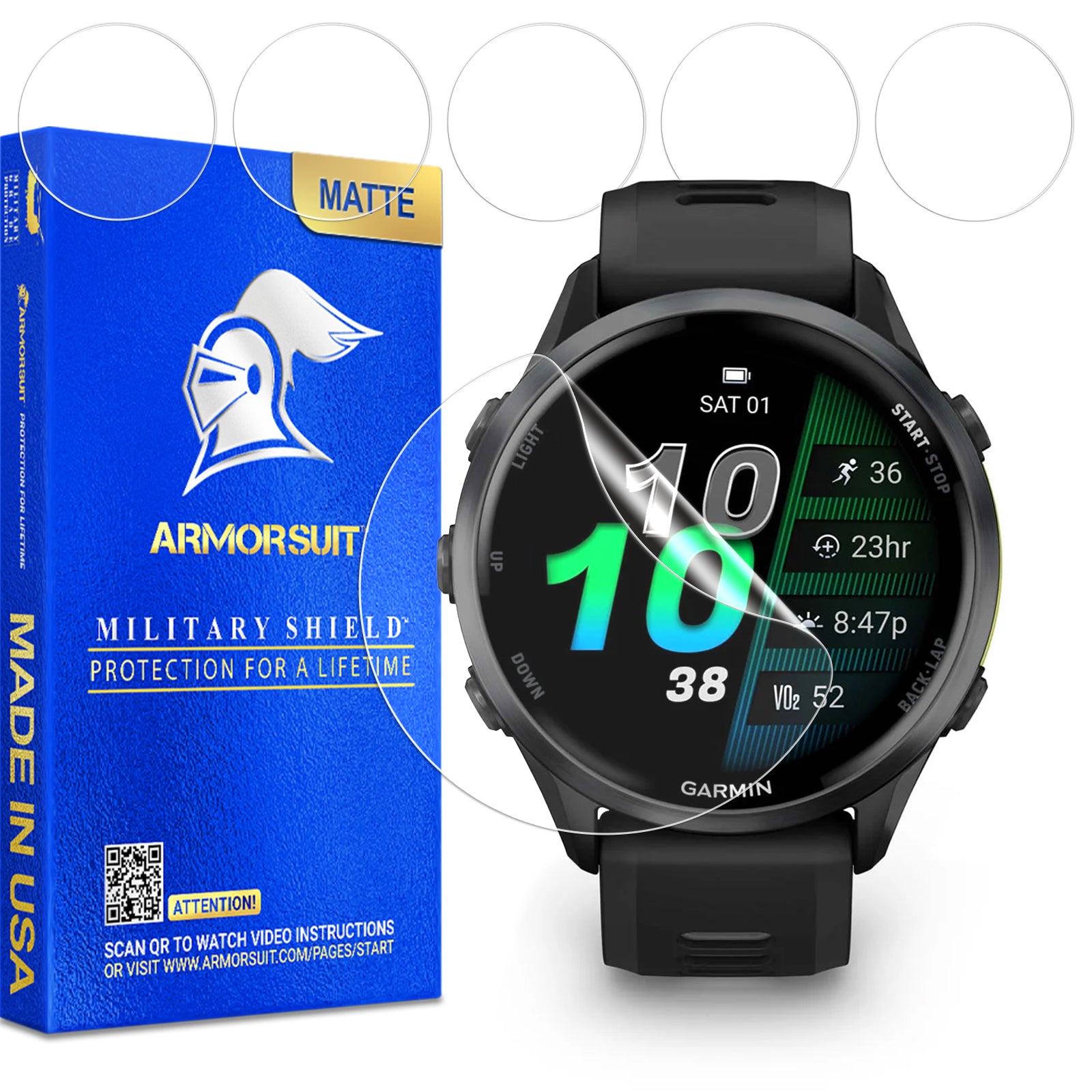 [6 Pack] ArmorSuit MilitaryShield Screen Protector Film for Garmin Forerunner 970