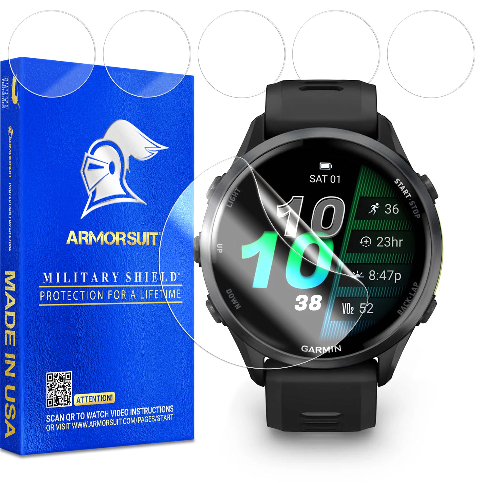 [6 Pack] ArmorSuit MilitaryShield Screen Protector Film for Garmin Forerunner 970