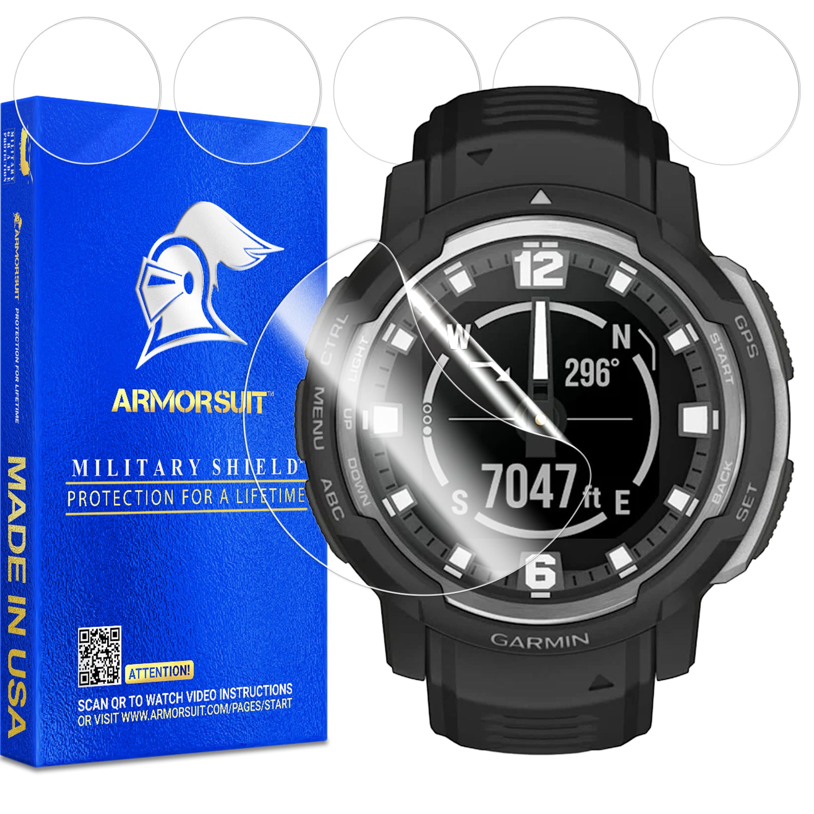 (6 Pack) ArmorSuit Screen Protector designed for Garmin Instinct Crossover