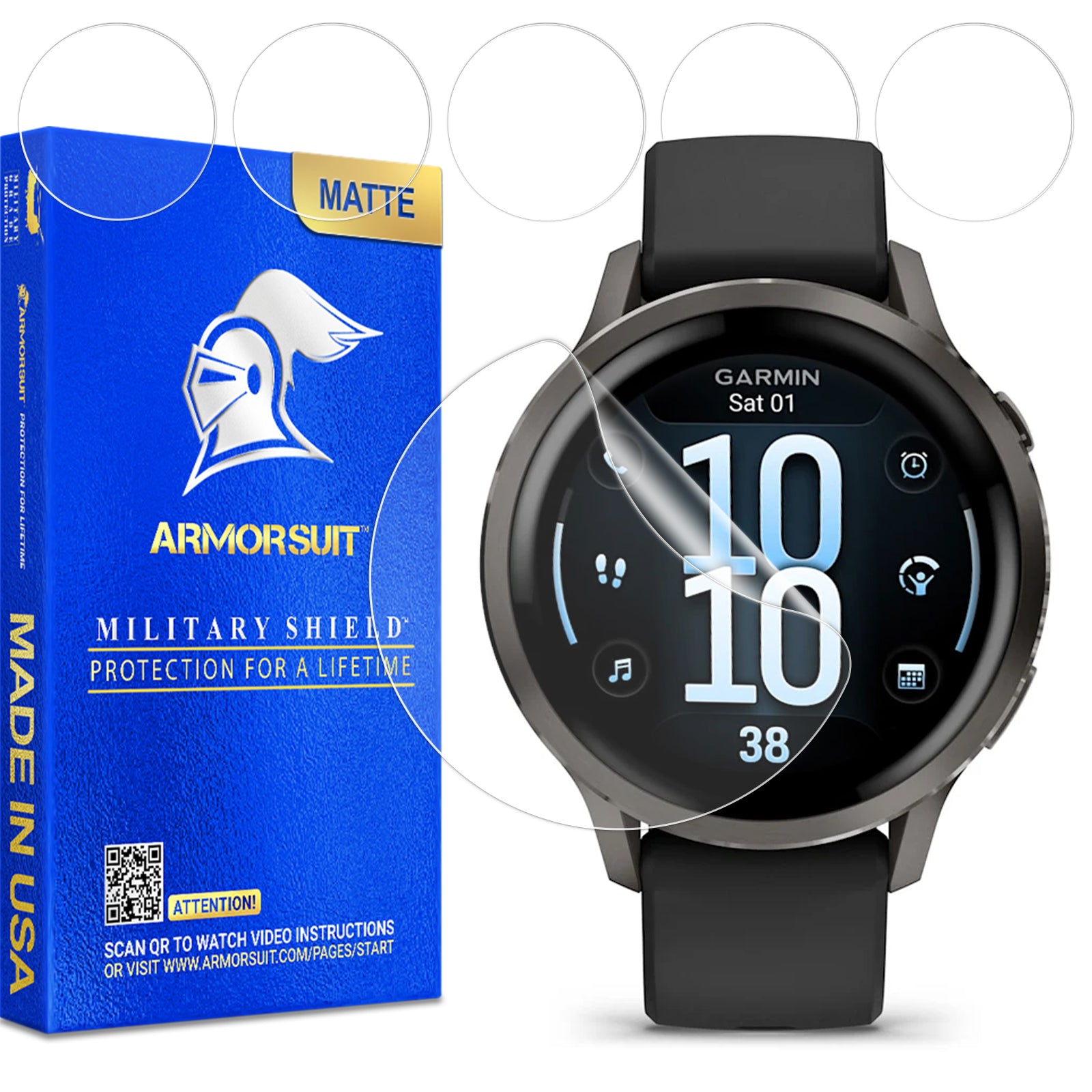 (6 Pack) ArmorSuit Screen Protector designed for Garmin Venu 4