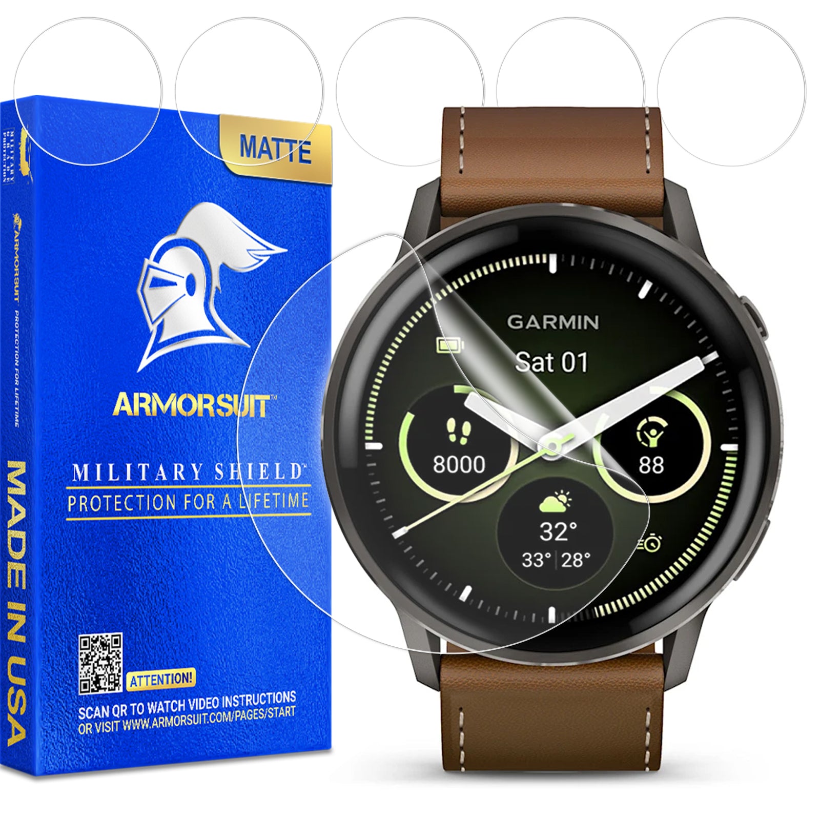 (6 Pack) ArmorSuit Screen Protector designed for Garmin Venu 4