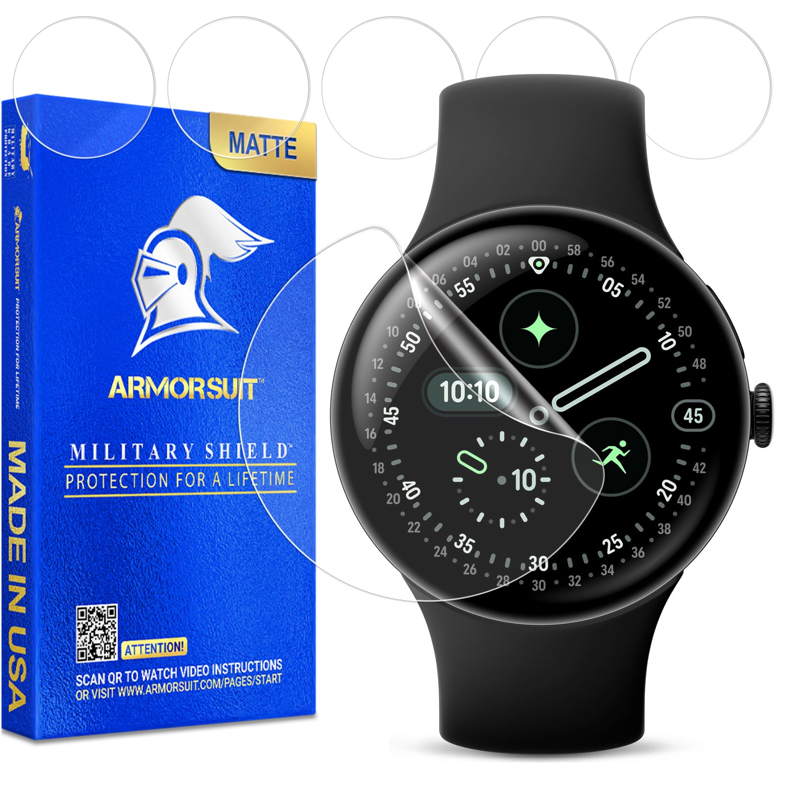[Pre- Order] [6 Pack] ArmorSuit MilitaryShield Screen Protector Film For Google Pixel Watch 4 (2025)