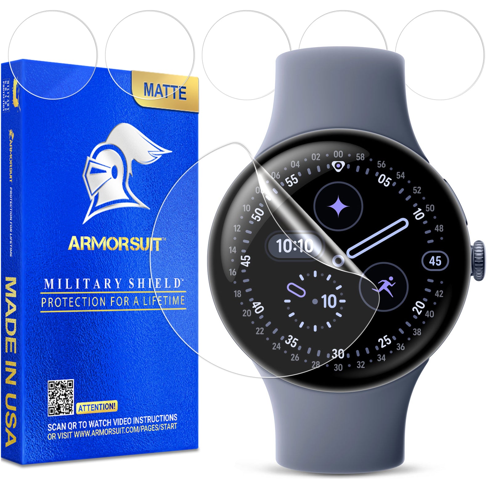 [Pre- Order] [6 Pack] ArmorSuit MilitaryShield Screen Protector Film For Google Pixel Watch 4 (2025)