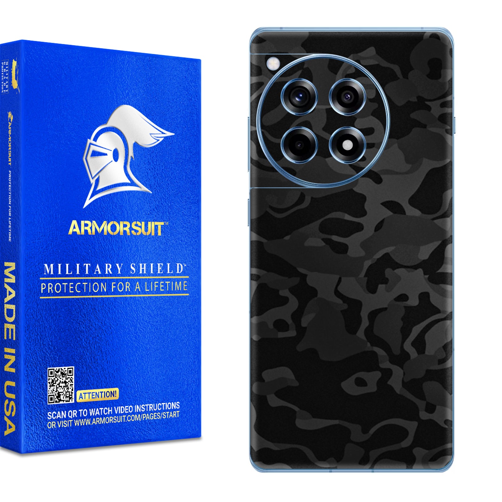 [2 Pack] Armorsuit MilitaryShield  Vinyl Skin Wrap for OnePlus 12R - Back Only