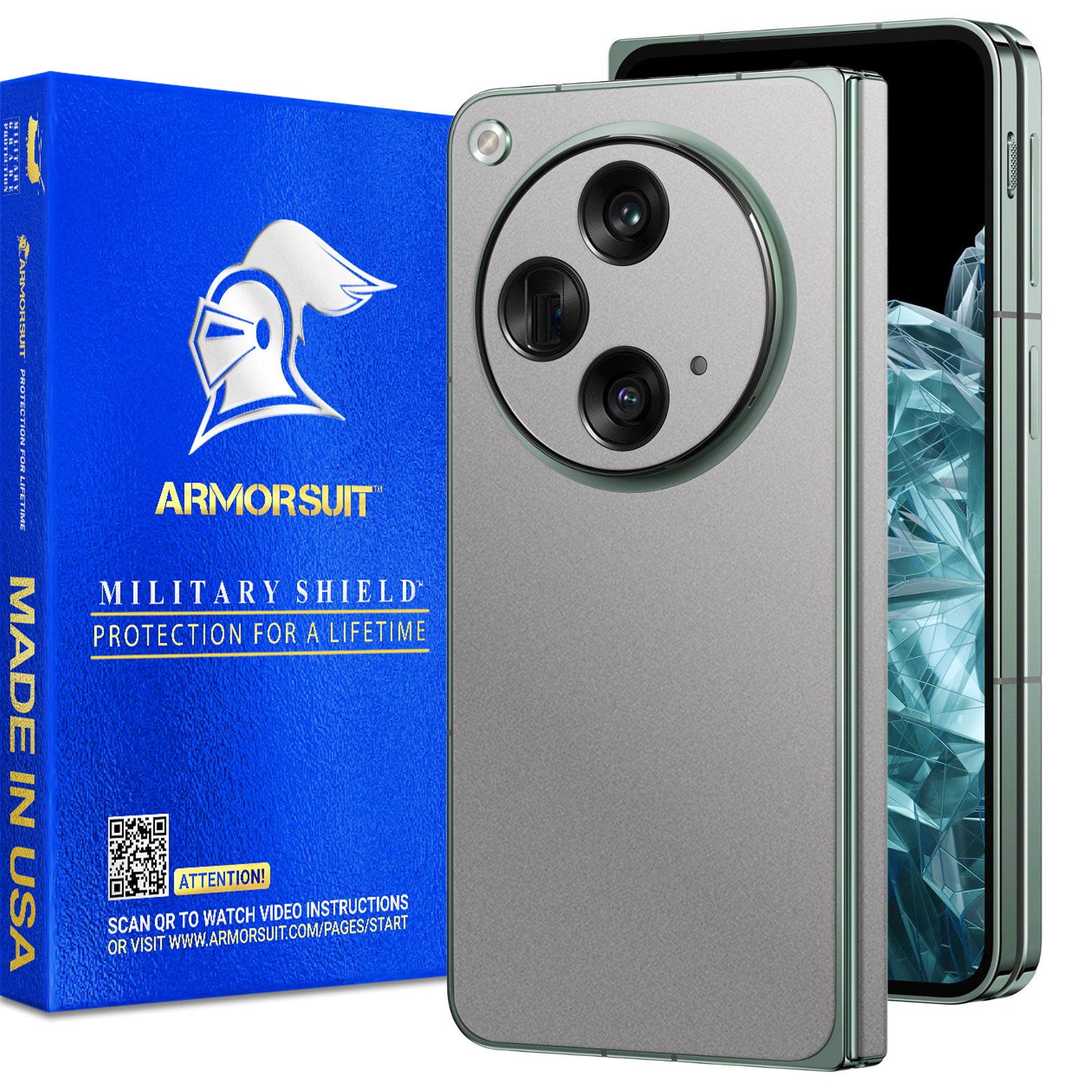 ArmorSuit MilitaryShield Vinyl Skin for OnePlus Open (Green Color only)