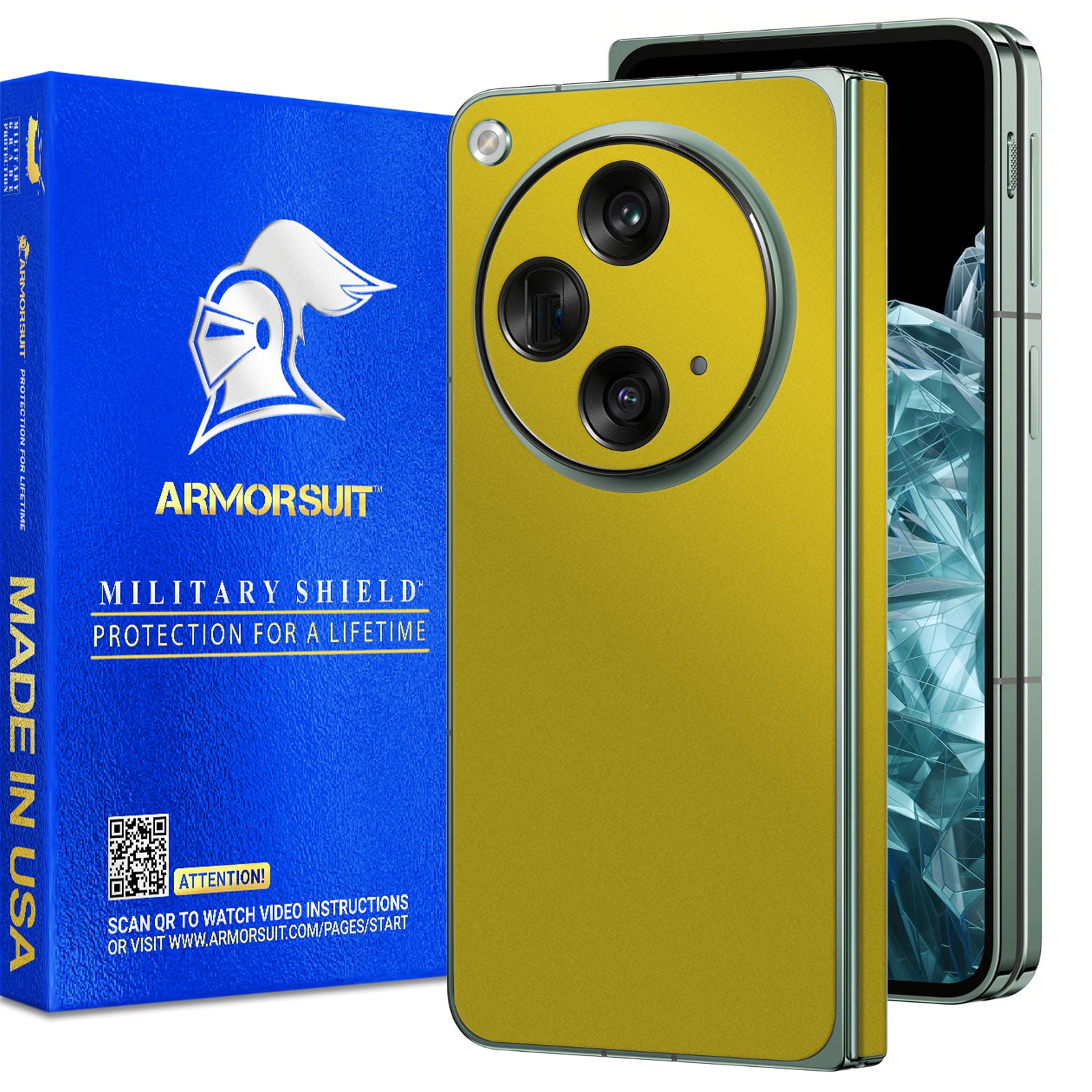 ArmorSuit MilitaryShield Vinyl Skin for OnePlus Open (Green Color only)