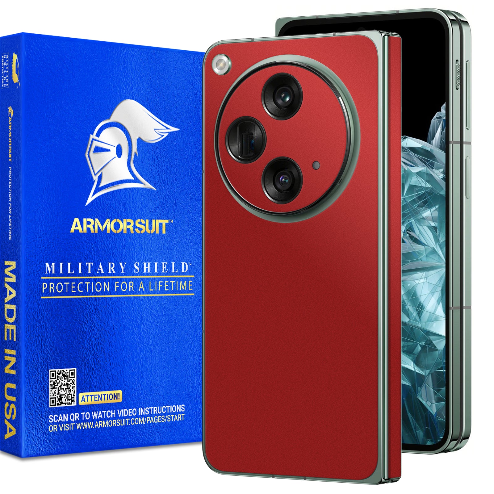 ArmorSuit MilitaryShield Vinyl Skin for OnePlus Open (Green Color only)