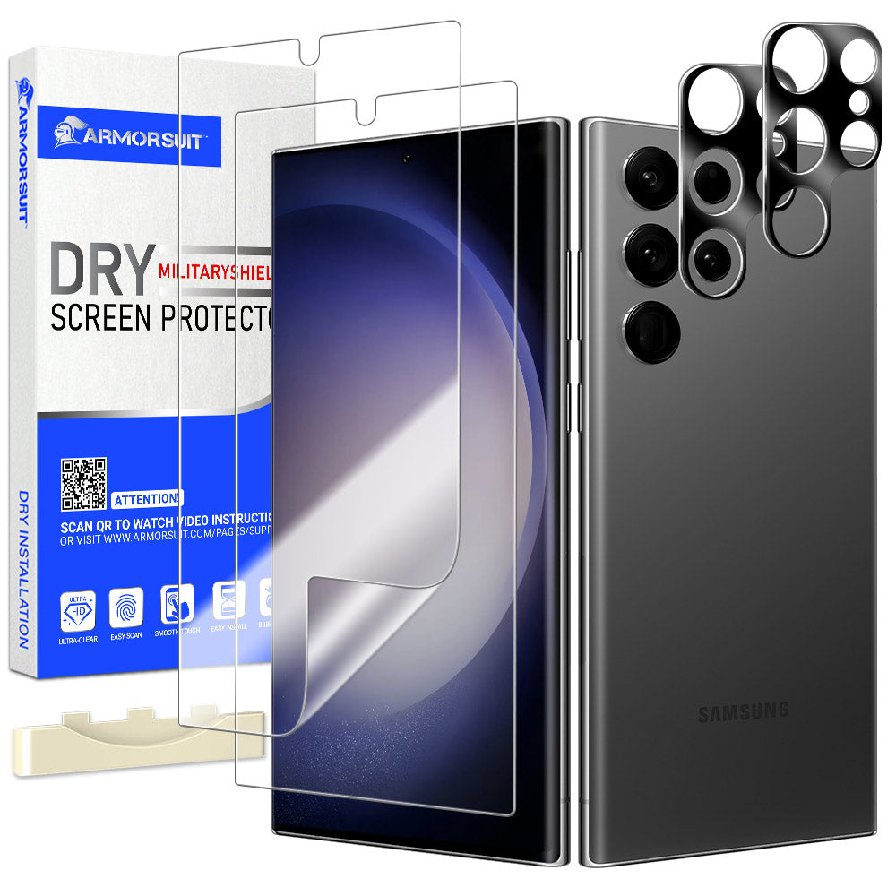 GrizzlyCoat - Samsung Galaxy S23 Ultra TPU Protection d'écran - Compatible  Coque + Cadre d'installation (Lot de 2) 11-8408606 