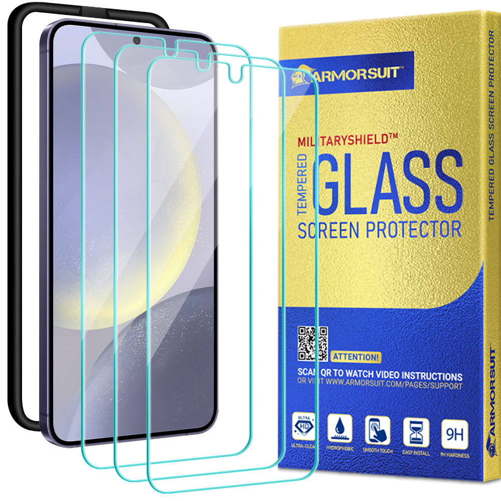 [3 Pack] ArmorSuit for Samsung Galaxy S24 Plus Tempered Glass Case Friendly Protector (w/ Alignment Tool)