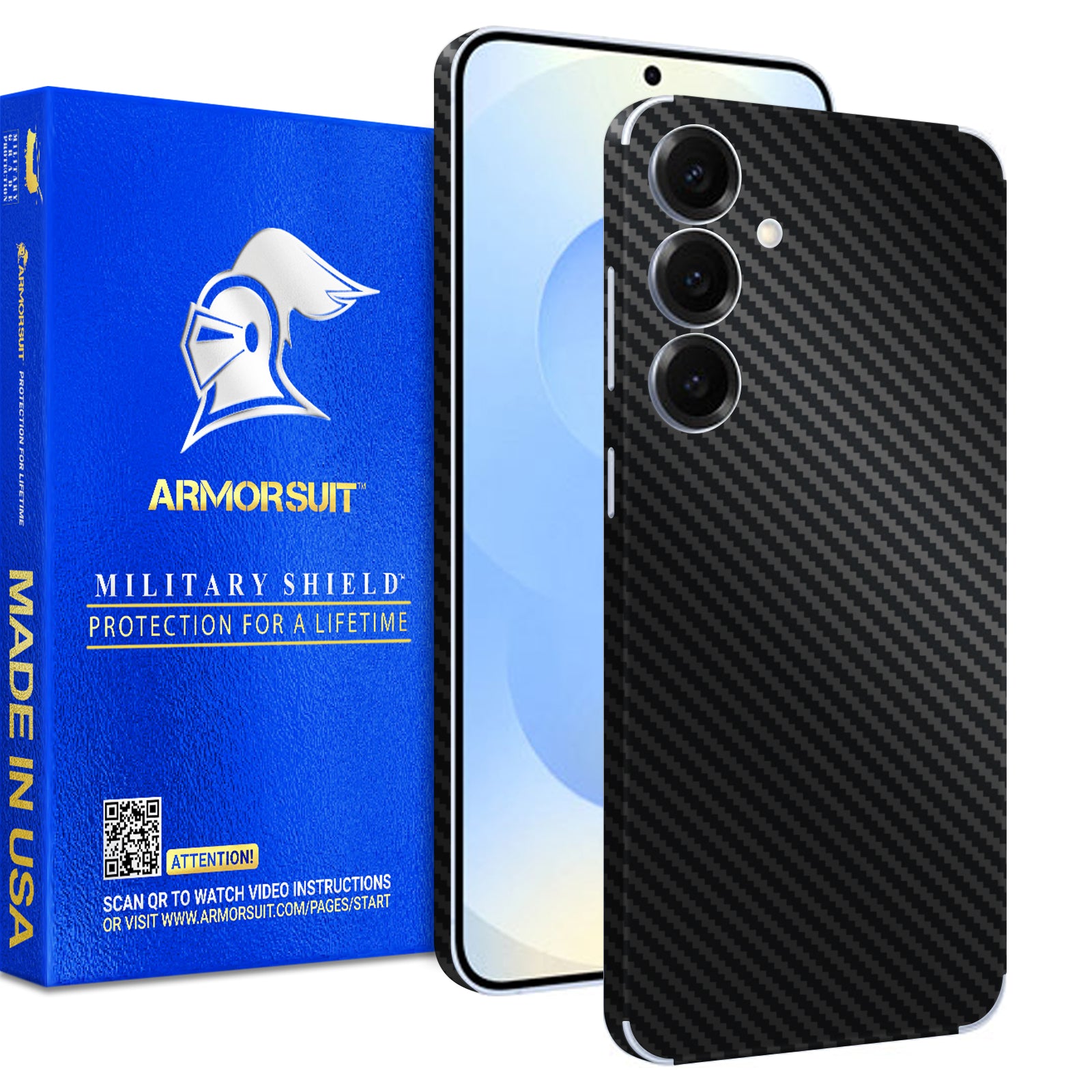 [2 Pack] Armorsuit MilitaryShield Vinyl Skin Wrap Film for Samsung Galaxy S25 Plus