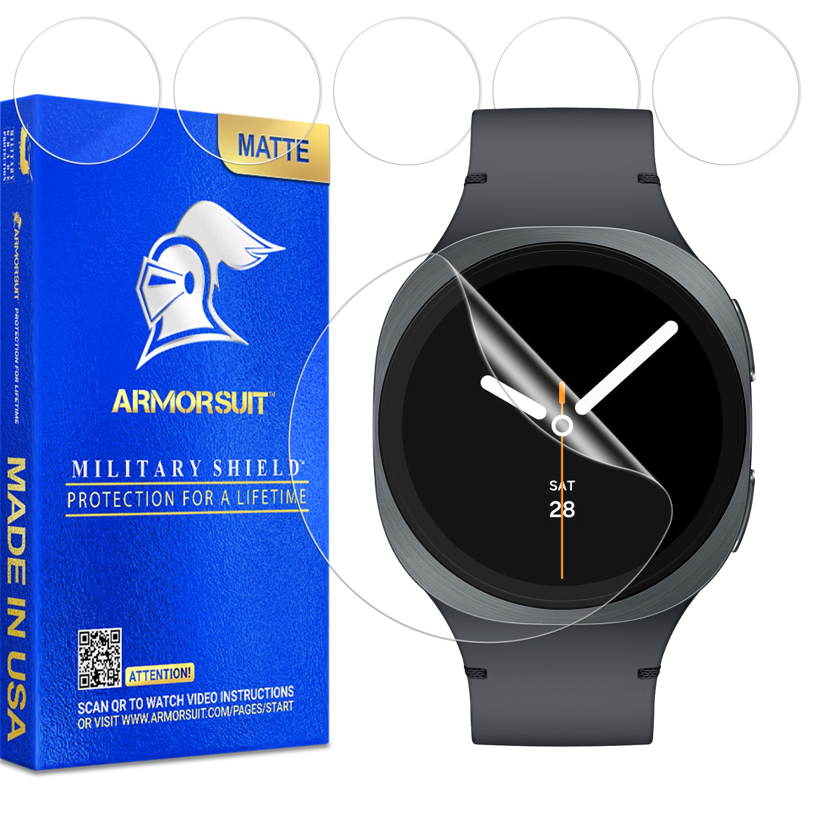 (6 Pack) ArmorSuit Screen Protector designed for Samsung Galaxy Watch 8 (40mm)