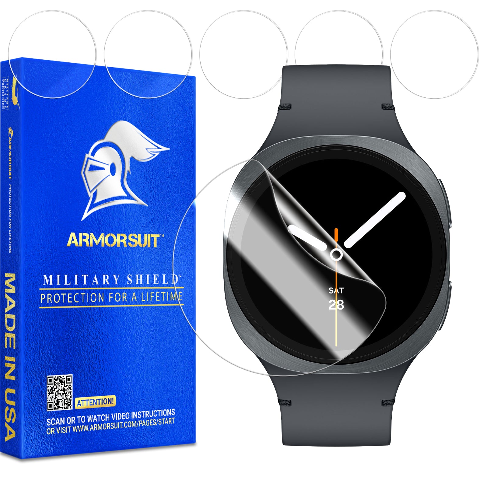 (6 Pack) ArmorSuit Screen Protector designed for Samsung Galaxy Watch 8 (40mm)