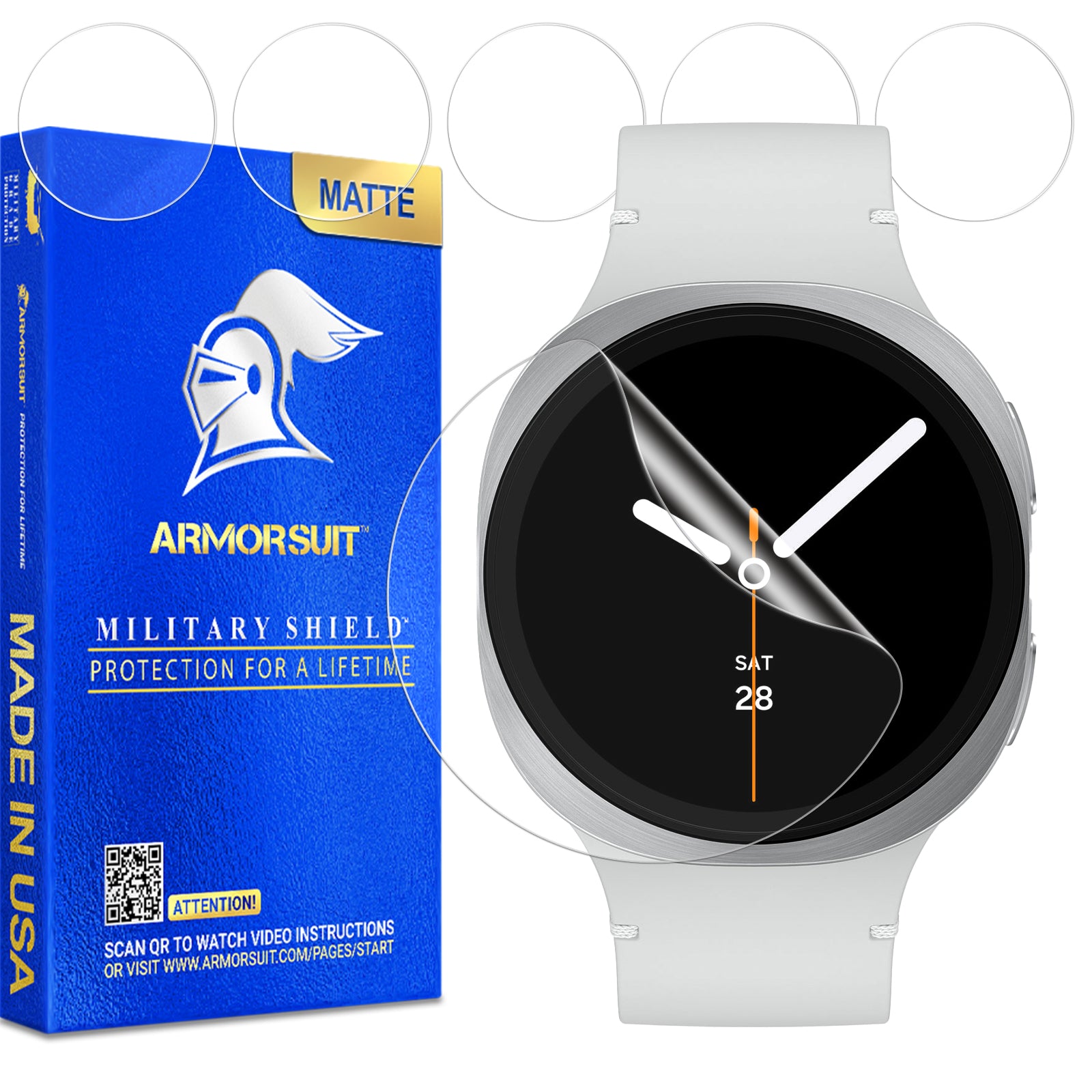 (6 Pack) ArmorSuit Screen Protector designed for Samsung Galaxy Watch 8 (44mm)