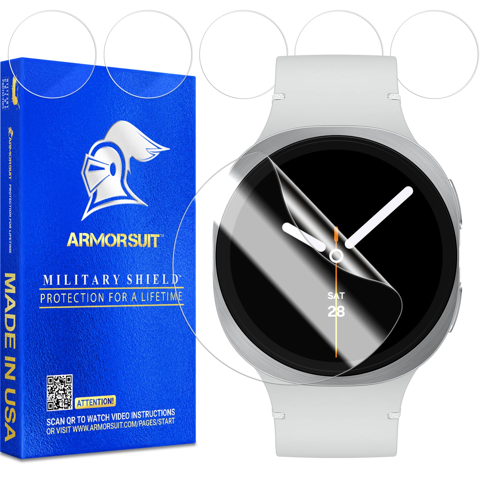 (6 Pack) ArmorSuit Screen Protector designed for Samsung Galaxy Watch 8 (44mm)