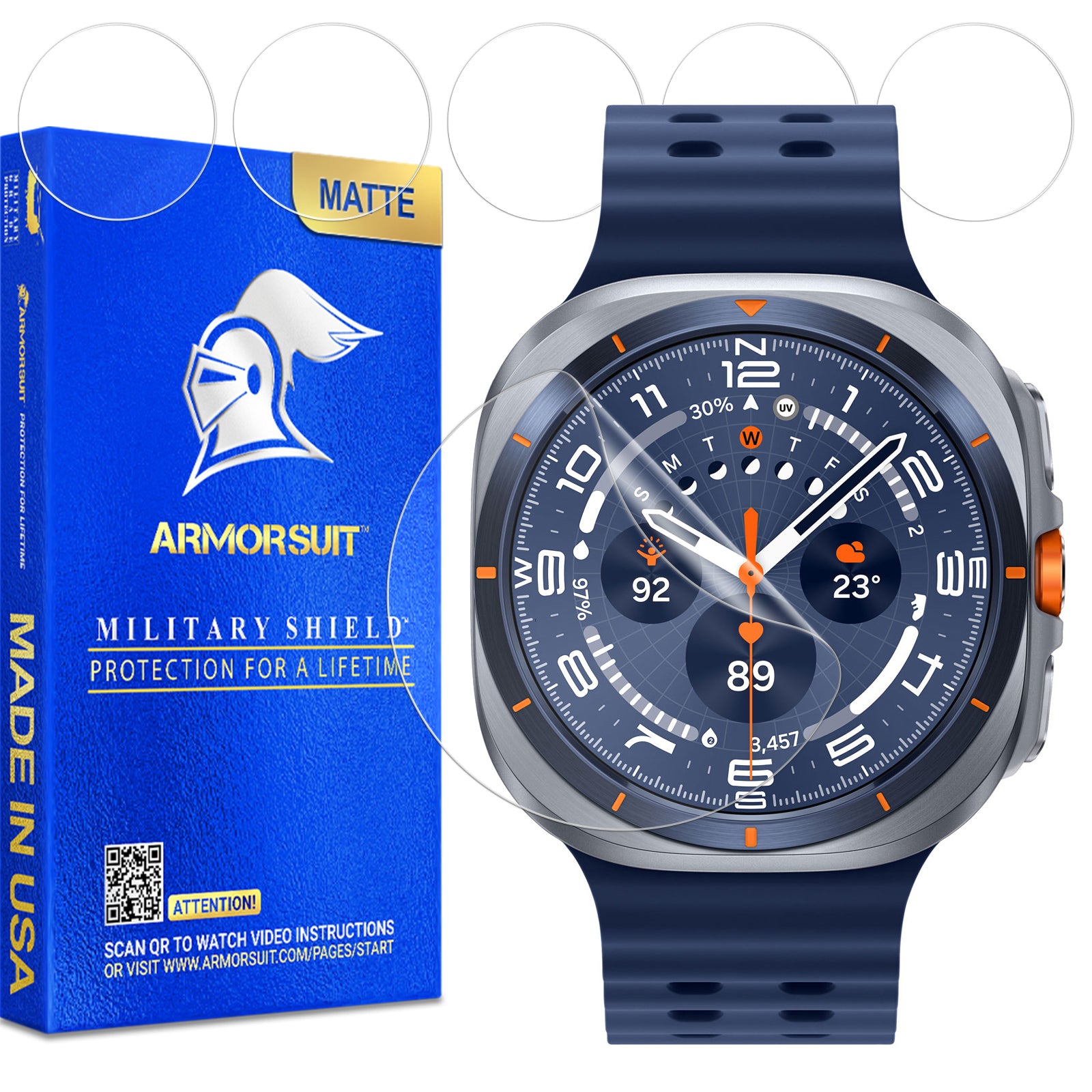 (6 Pack) ArmorSuit Screen Protector designed for Samsung Galaxy Watch Ultra (2025)