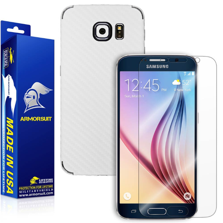 Samsung Galaxy S6 Screen Protector + Carbon Fiber Film Protector