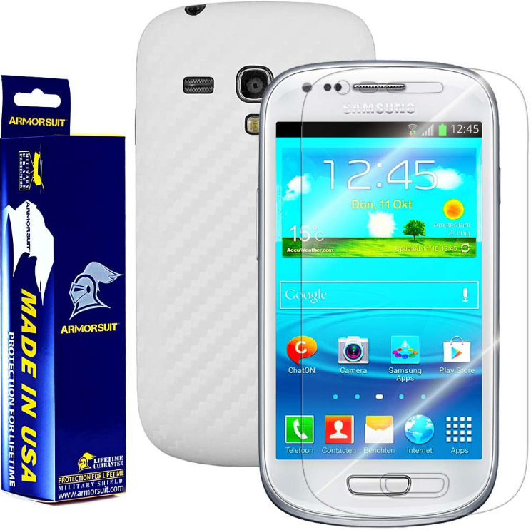 Samsung Galaxy S3 Mini Screen Protector + Carbon Fiber Film Protector