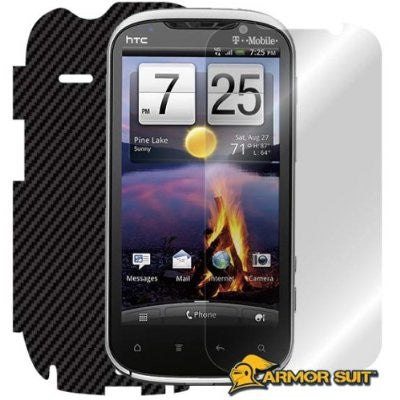 HTC Amaze 4G Screen Protector + Black Carbon Fiber Skin Protector