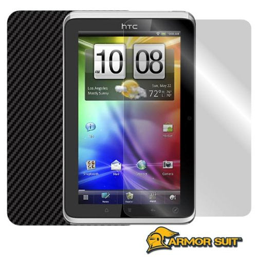 HTC Flyer 3G Screen Protector + Black Carbon Fiber Skin Protector