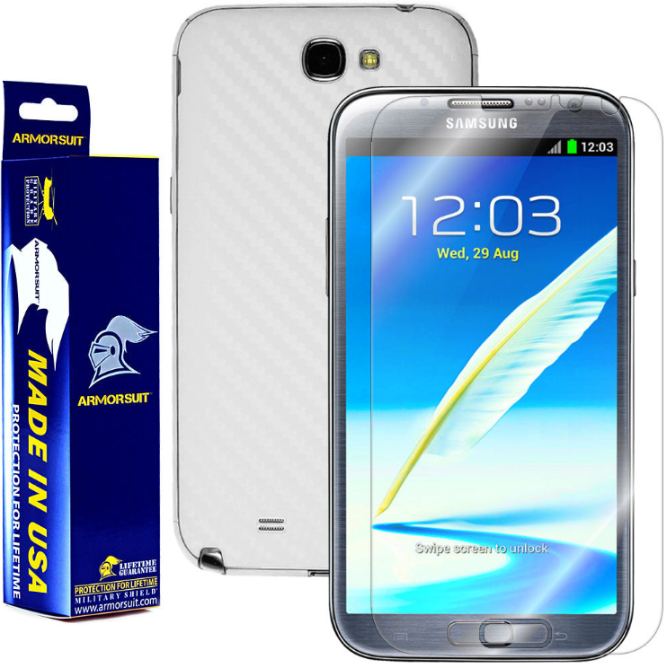 Samsung Galaxy Note II Screen Protector + Carbon Fiber Skin Protector