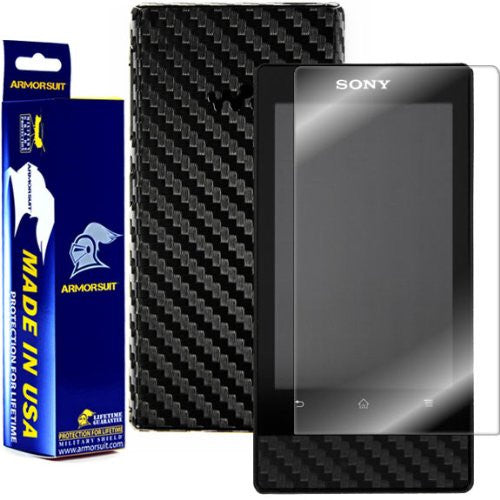 Sony Walkman NWZ-F805 / NWZ-F806 Screen Protector + Black Carbon Fiber Film Protector