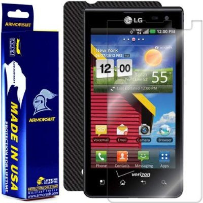 LG Lucid 4G Screen Protector + Black Carbon Fiber Skin