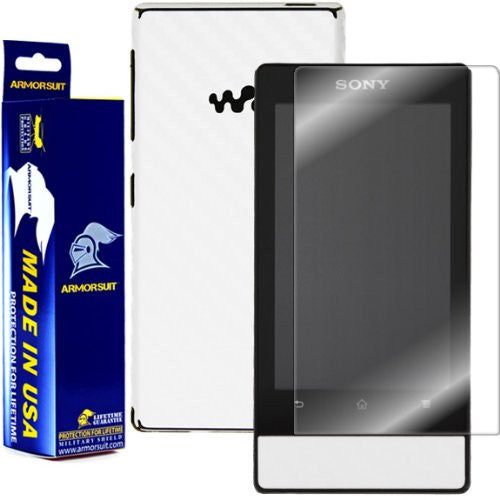 Sony Walkman NWZ-F805 / NWZ-F806 Screen Protector + White Carbon Fiber Film Protector