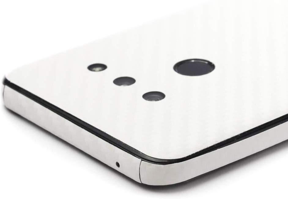 LG G8 ThinQScreen Protector + White Carbon Fiber Skin