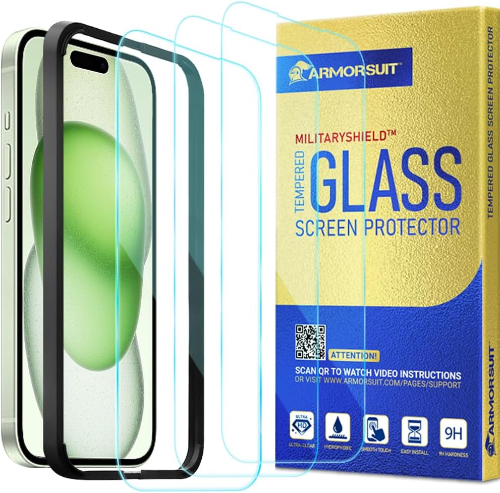 [3 Pack] ArmorSuit for iPhone 15 Plus (6.7 in) Tempered Glass Screen Protector