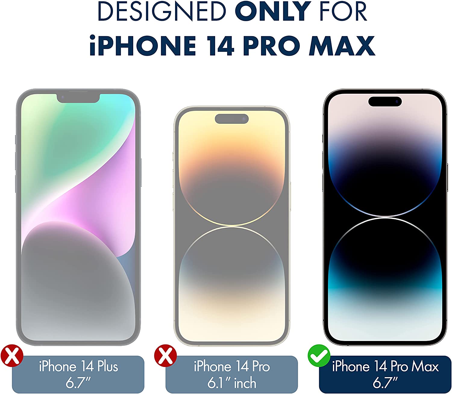 ArmorSuit MilitaryShield [2 Pack] iPhone 14 Pro Max (6.7) Case-Friendly Screen Protector USA