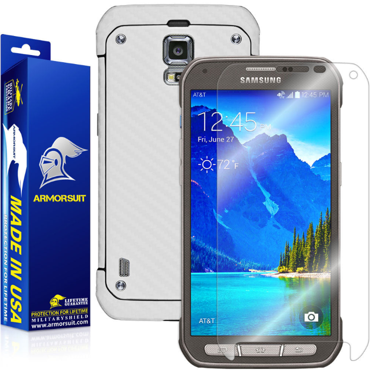 Samsung Galaxy S5 Active Screen Protector + Carbon Fiber Film Protector