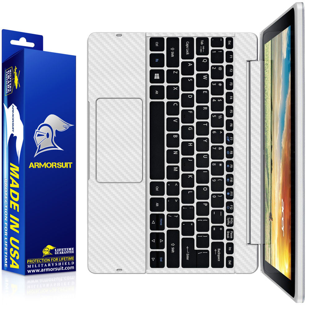 Acer Aspire Switch 10 (Model sw5-011) Keyboard Only - White Carbon Fiber Film Protector