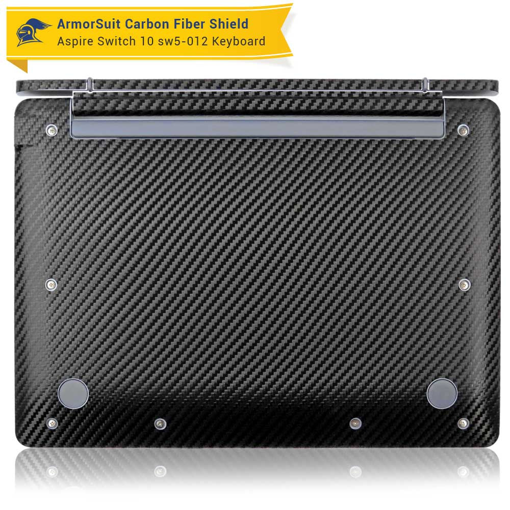 Acer Aspire Switch 10 (SW5-012) Screen Protector + Black Carbon Fiber Full Body Skin Protector (Tablet & Keyboard)
