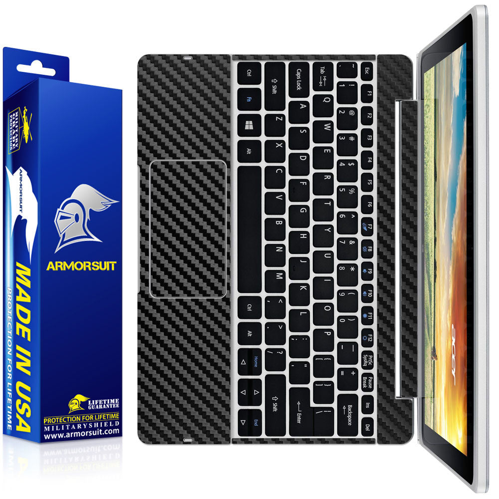 Acer Aspire Switch 10 (SW5-012) Keyboard Only - Black Carbon Fiber Full Body Skin