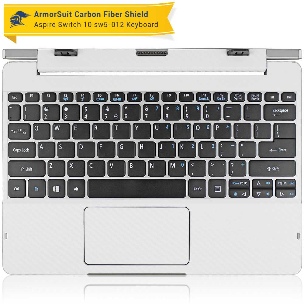 Acer Aspire Switch 10 (SW5-012) Keyboard Only - White Carbon Fiber Full Body Skin