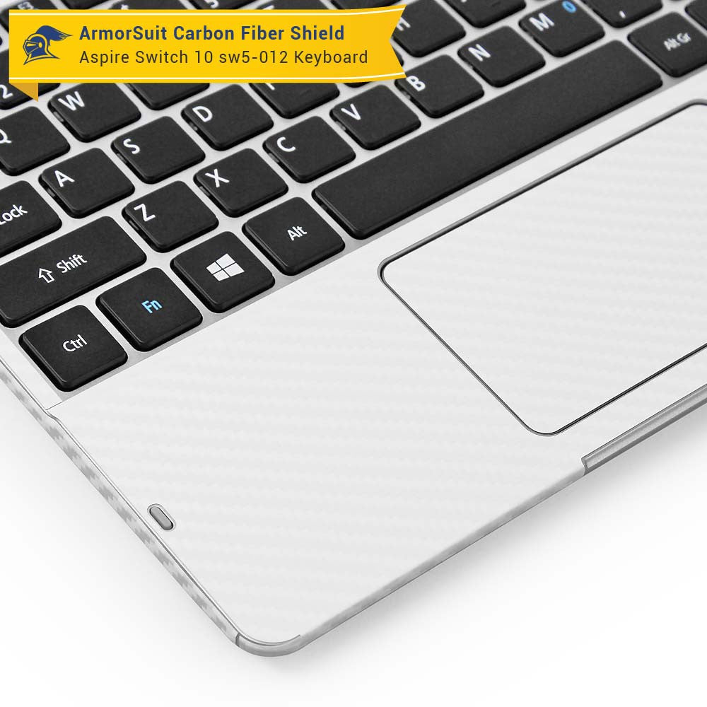 Acer Aspire Switch 10 (SW5-012) Keyboard Only - White Carbon Fiber Full Body Skin