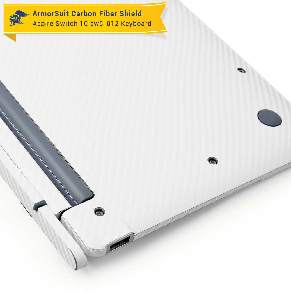 Acer Aspire Switch 10 (SW5-012) Keyboard Only - White Carbon Fiber Full Body Skin