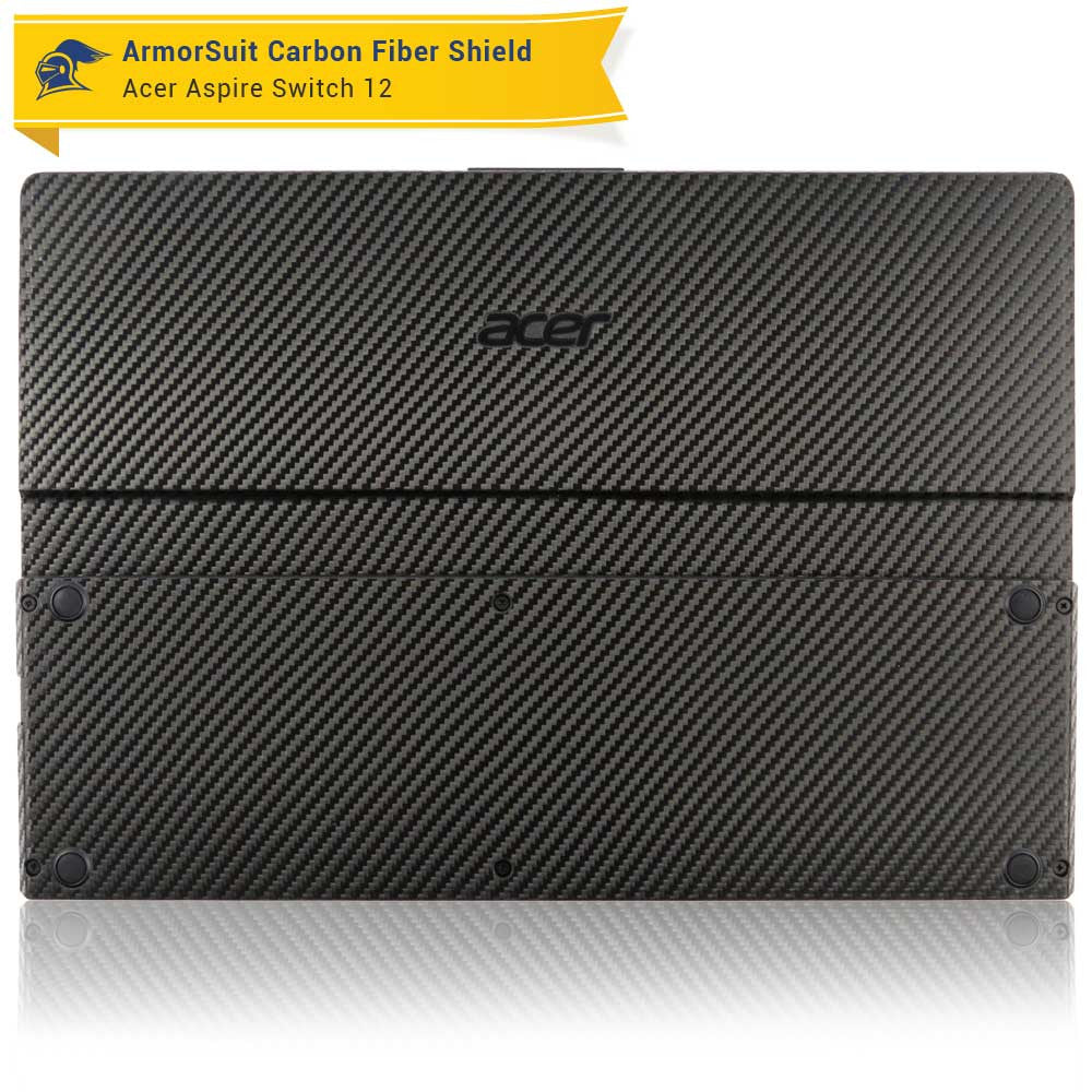 Acer Aspire Switch 12 Screen Protector + Black Carbon Fiber Skin