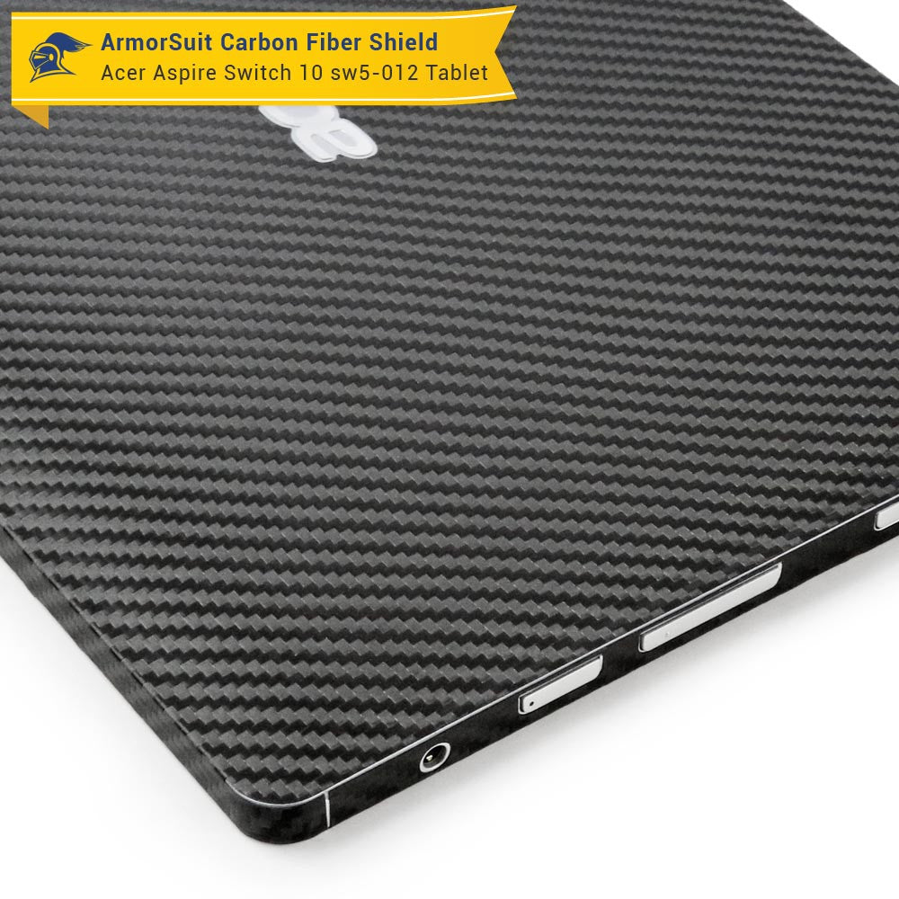 Acer Aspire Switch 10 (SW5-012) Screen Protector + Black Carbon Fiber Skin