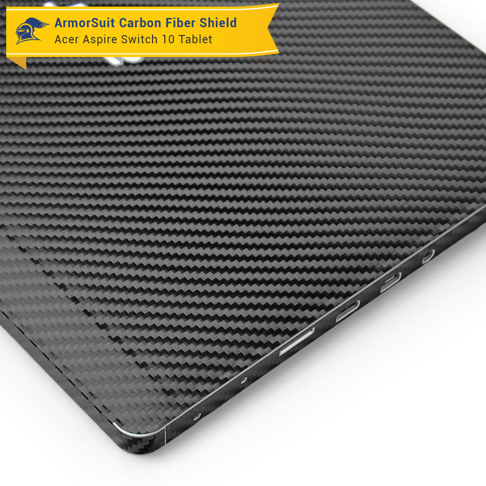 Acer Aspire Switch 10 (Model sw5-011) Screen Protector + Black Carbon Fiber Film Protector