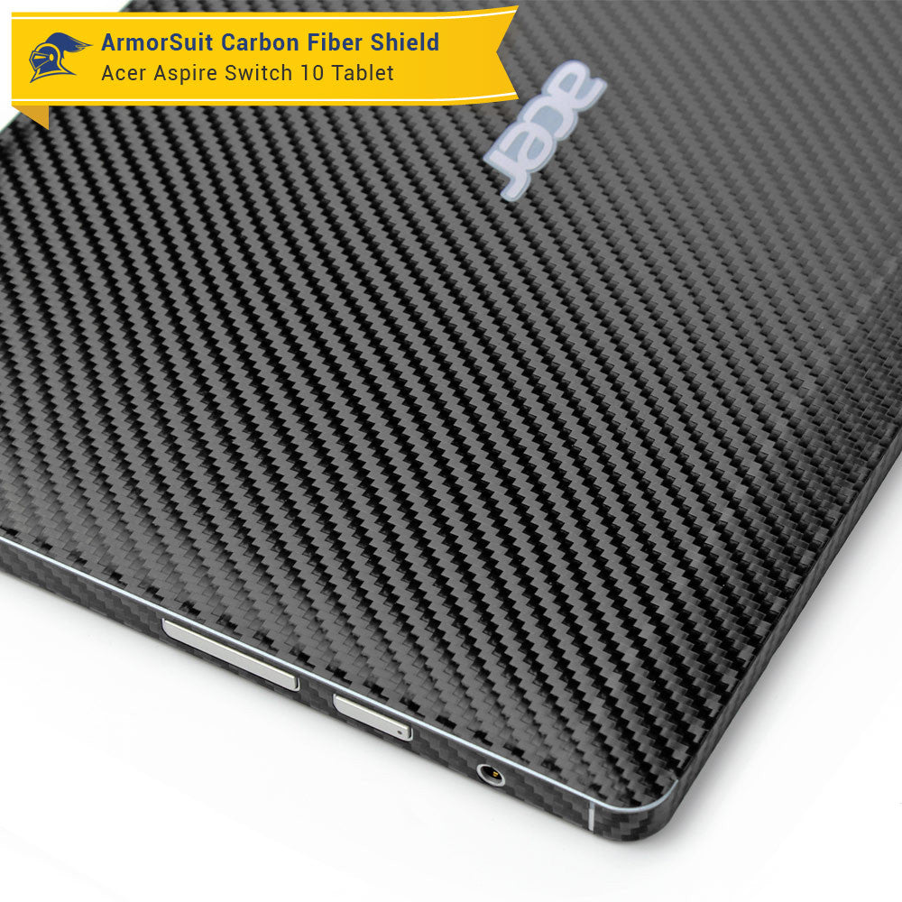 Acer Aspire Switch 10 (Model sw5-011) Screen Protector + Black Carbon Fiber Film Protector