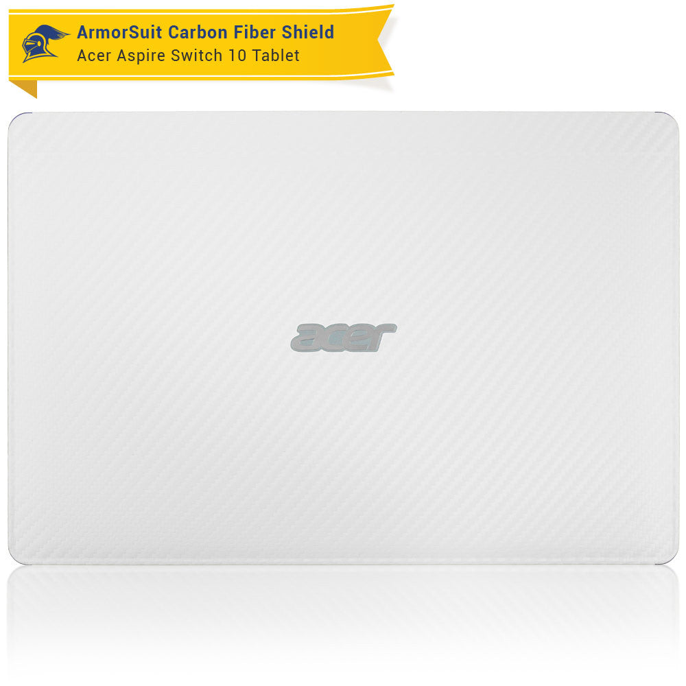 Acer Aspire Switch 10 (Model sw5-011) Screen Protector + White Carbon Fiber Film Protector