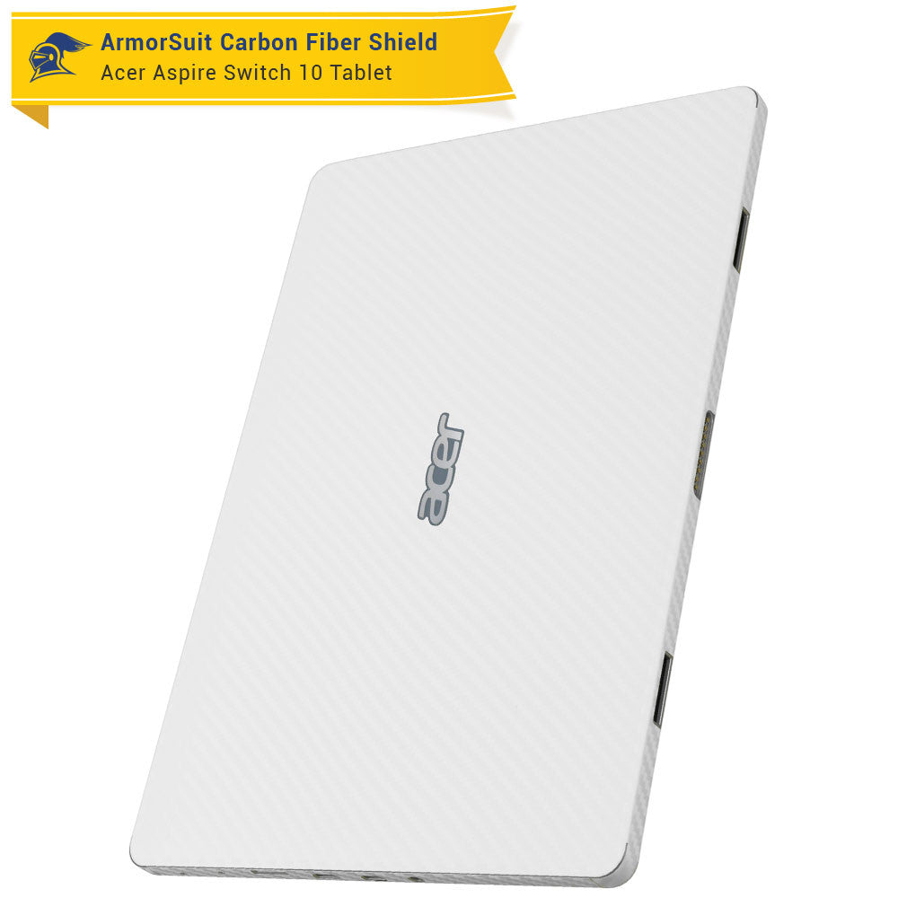 Acer Aspire Switch 10 (Model sw5-011) Screen Protector + White Carbon Fiber Film Protector