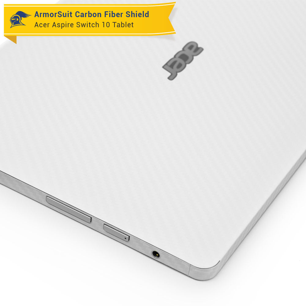 Acer Aspire Switch 10 (Model sw5-011) Screen Protector + White Carbon Fiber Film Protector