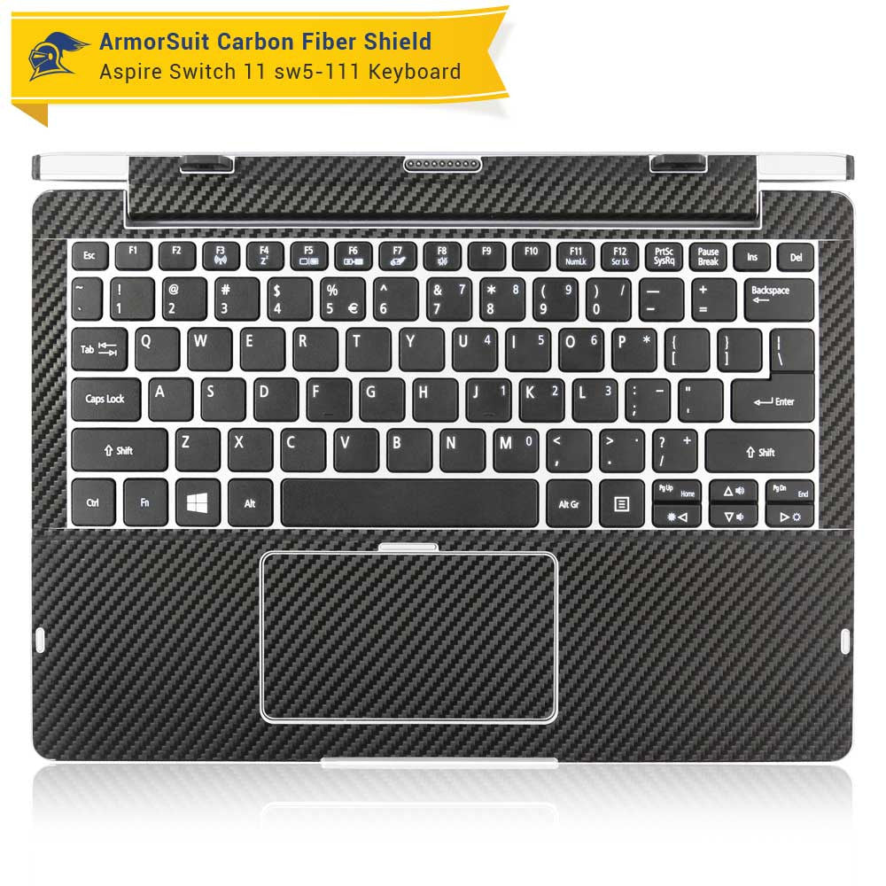 Acer Aspire Switch 11 (SW5-111) Screen Protector + Black Carbon Skin Protector  (Tablet & Keyboard)