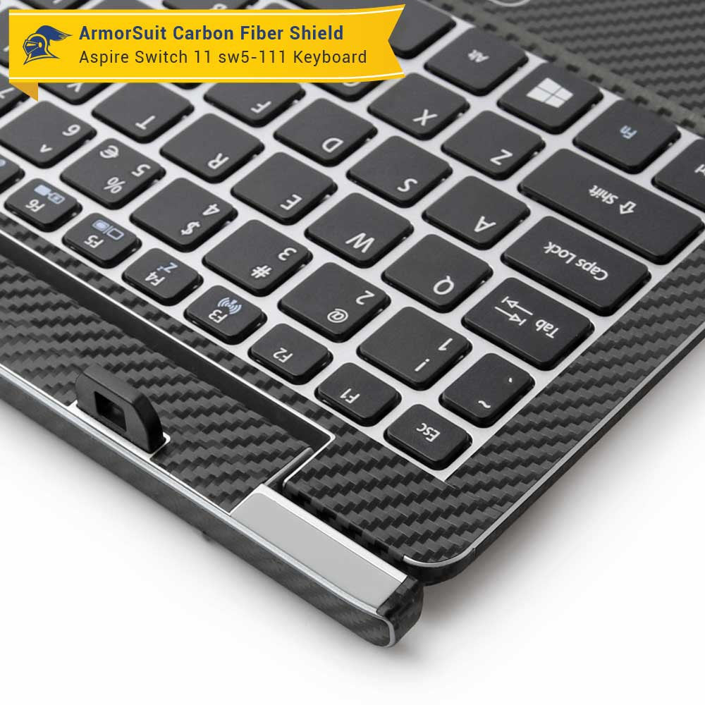 Acer Aspire Switch 11 (SW5-111) Screen Protector + Black Carbon Skin Protector  (Tablet & Keyboard)