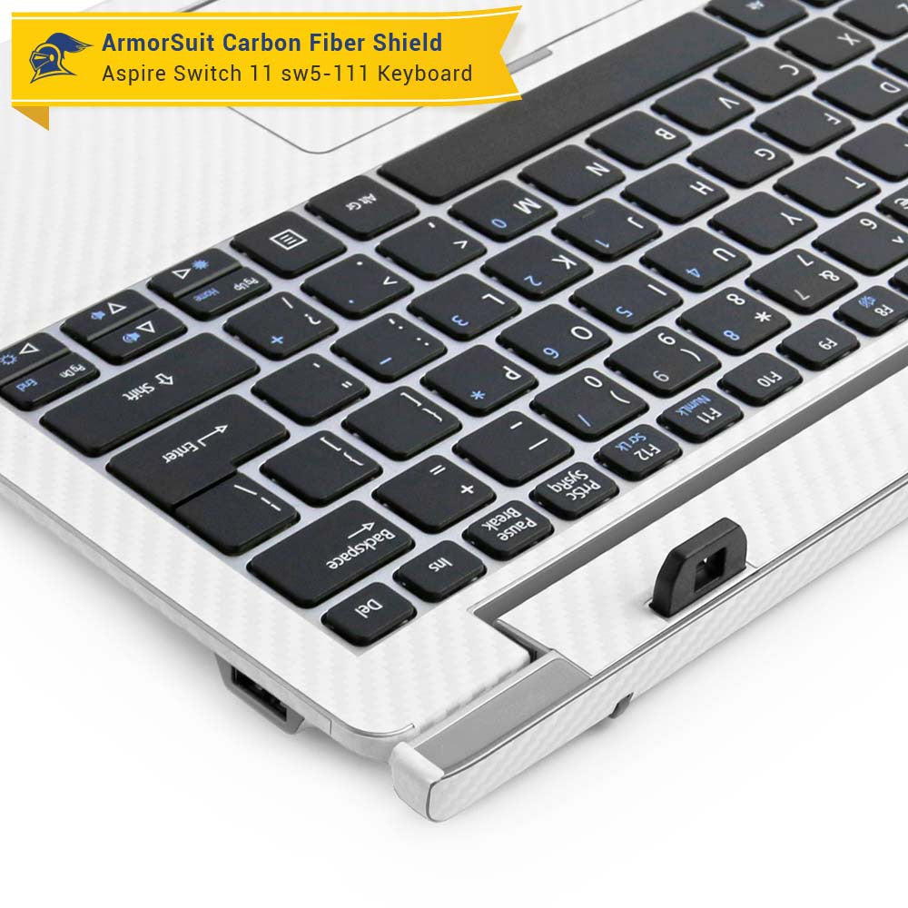 Acer Aspire Switch 11 (SW5-111) White Carbon Fiber Skin (Keyboard Only)